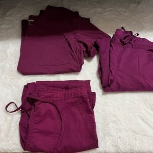 Women’s burgundy scrub bundle